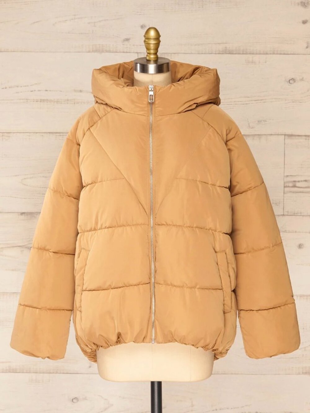 Winter Puffer Jacket Beige Size Small